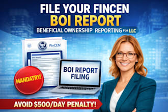 file llc annual report, boi report, fincen filing for US llc compliance