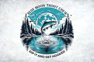 create a scenic hand drawn logo with custom illustration