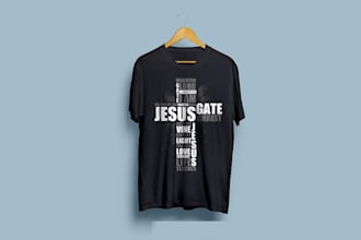 create jesus t shirt, christian apparel and church logo in 12 hours