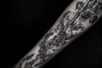 minimalist unique tattoo sketch, sleeve tattoo design