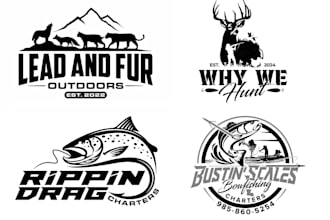 design unique professional outdoors, hunting, tshirt and fishing logo