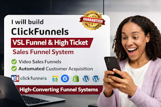 build clickfunnels vsl funnel, high ticket sales funnel and clickfunnels webinar