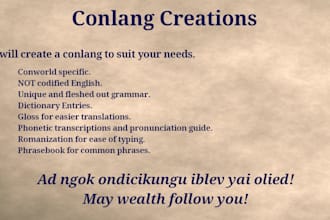 create a conlang for your world