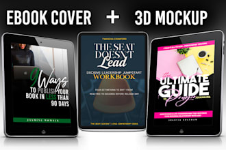 design a custom ebook cover with 3d mockup