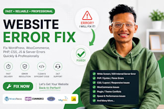 fix website errors, bugs, responsive, elementor errors, wp website problems