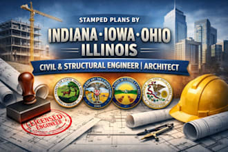 draw stamp indiana iowa ohio illinois civil and structural engineer architect