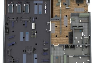 do 3d gym design and fitness center floor plan