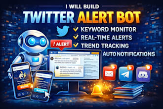 develop twitter x alert bot to monitor keywords and send real time notifications