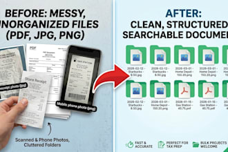 rename your scanned receipts in your format fast