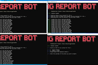 custom instagram bot,ig mass report bot banning,livestreaming bot,python program