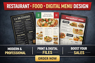 design italian restaurant menu, digital menu, food menu, food flyer, cafe bar