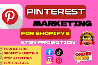 pinterest marketing manager  SEO pins ads traffic growth pin design etsy blog