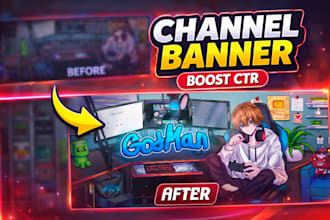 design youtube channel banner and profile picture branding