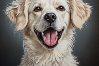 paint a real oil painting pet painting on canvas