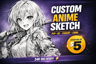 draw custom anime character, chibi, manga or anime art