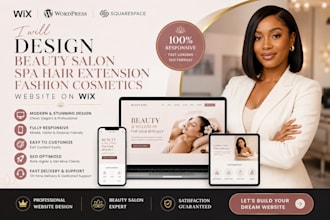 design stunning beauty salon spa hair extension fashion cosmetics website on wix