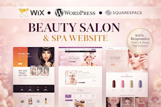 design beauty salon, spa website and hair extension, fashion makeup cosmetic wix
