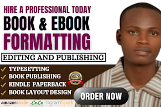 book formatting, interior layout design for KDP, ingramspark paperback and ebook
