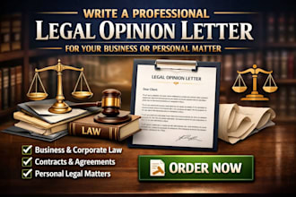 write a professional legal opinion letter for your business or personal matter