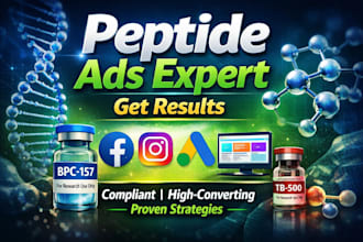 fix peptide ads issues and run peptide fb, ig ad social media campaigns