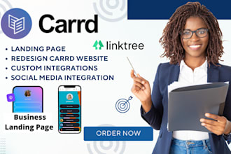 design carrd landing page website, carrd co, linktree bio link landing page