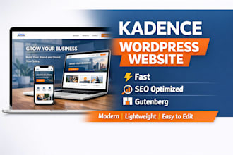 build wordpress kadence website using kadence theme and gutenberg blocks