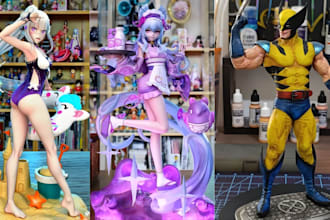 3d print and paint anime action figure miniature superhero figurine stl in resin