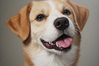 do realistic custom pet portrait digital oil painting gift