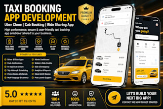 develop taxi booking app, cab booking app, uber clone app, ride sharing app