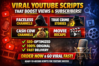 be youtube script writer, documentary video script, short drama, script writing