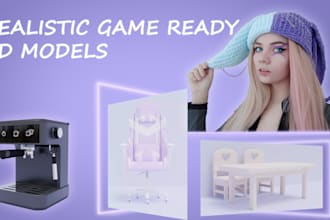create realistic game ready 3d props and assets
