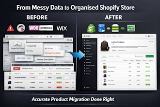 migrate your product from prestashop woocommerce wix  data migration to shopify