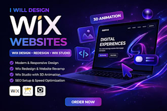 design interactive wix website design, wix redesign,  wix studio 3d animation