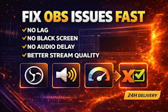 fix obs lag, black screen, audio delay and stream quality issues