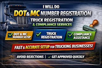 do dot and mc number registration, truck registration and compliance services