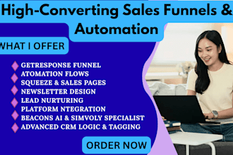 design getresponse, systeme io landing pages and email marketing automation