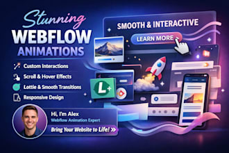 create stunning webflow animations interactions