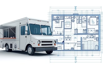 draw your food truck, kiosk or trailer blueprint for city permit