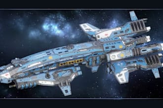 custom 3d spaceship model sci fi spacecraft design hard surface models