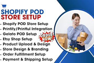 setup shopify print on demand store printify printful gelato etsy
