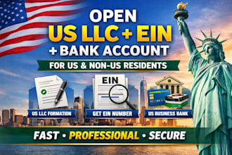 register US llc, get ein and open US business bank account
