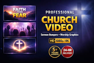 create church intro and outro, sermon bumper, worship video