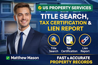 do property title search, tax cert and lien report in USA