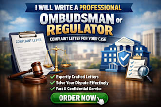 write a professional ombudsman or regulator complaint letter for your case