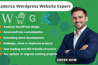 build kadence wordpress website gutenberg blocks generatpress fast loading pages