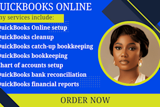 quickbooks online setup cleanup catchup  bookkeeping quickbooks financial report