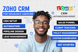 setup and automate zoho CRM for insurance agencies with workflows and pipeline