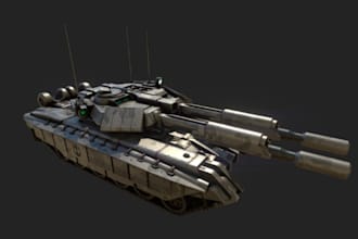 design 3d battle tank, low poly wwii tank game asset, military vehicle for game