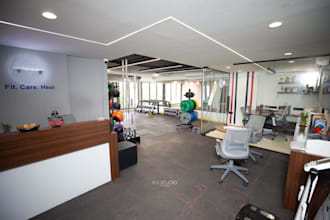 design 3d gym interior, commercial gym rendering, fitness studio wellness center