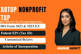do startup non profit registeration, 501c3 tax exempt, form 1023, ein and bylaws